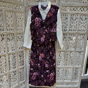 VTG Jaclyn Smith Women’s Floral Paisley 2 Piece Skirt Set 100% Rayon Size 14